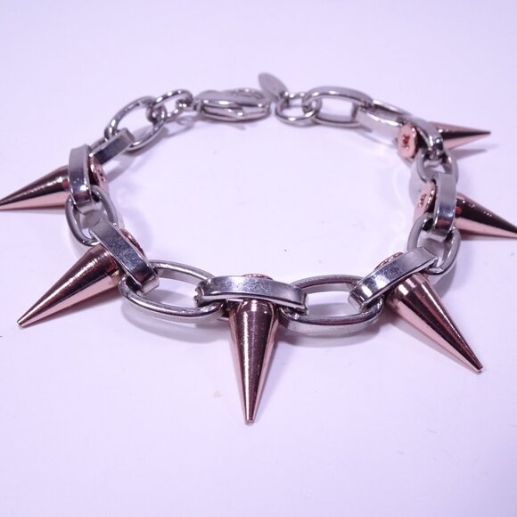Joomi Lim Single Row Spike Bracelet NWOT 158 Silver Rose Gold - Picture 7 of 13